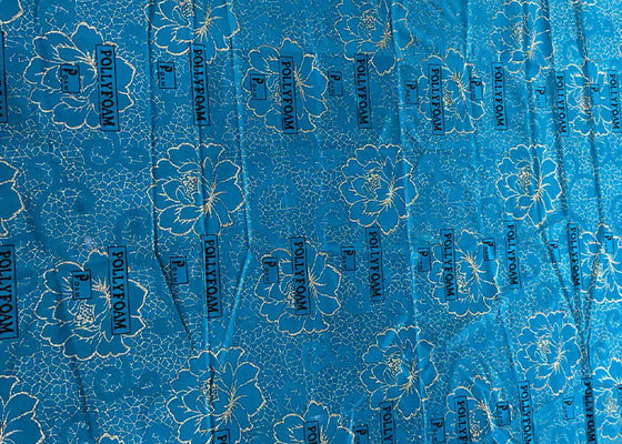 240cm Polyester Warp Knitted Fabric Blue Waterproof Gold Powder Printed