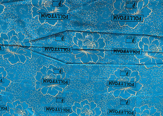 240cm Polyester Warp Knitted Fabric Blue Waterproof Gold Powder Printed